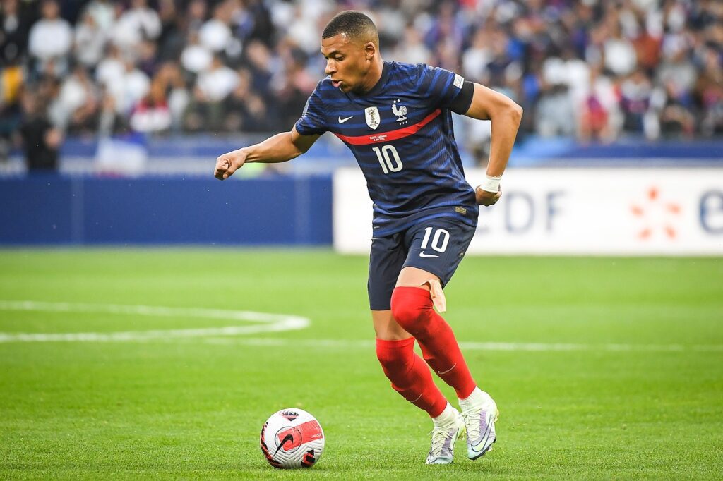 Kylian Mbappe playing for France