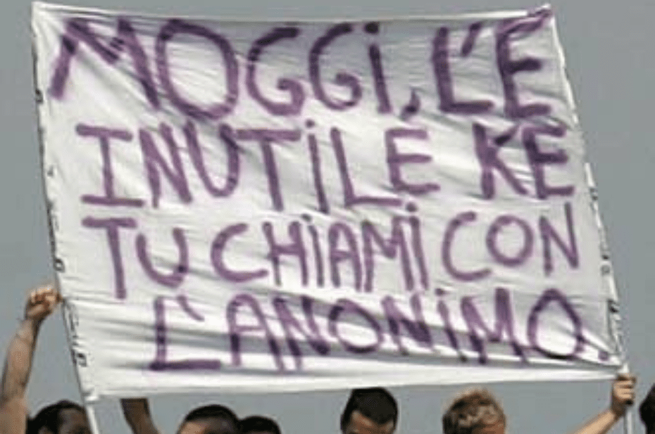 florence fans mock luciano moggi