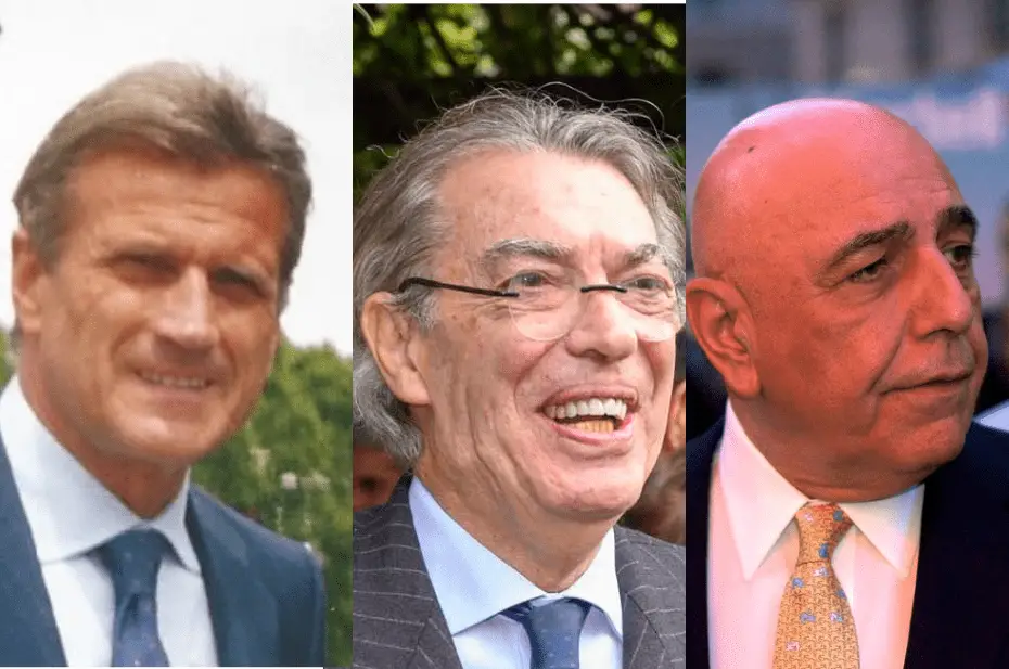 Giacinto Facchetti, Massimo Moratti & Adriano Galliani 