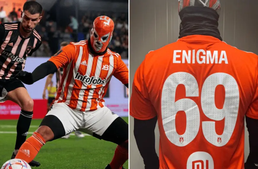 Mystery La Liga star plays as ENIGMA69 with a wrestling mask in Gerard Pique’s 7-a-side league