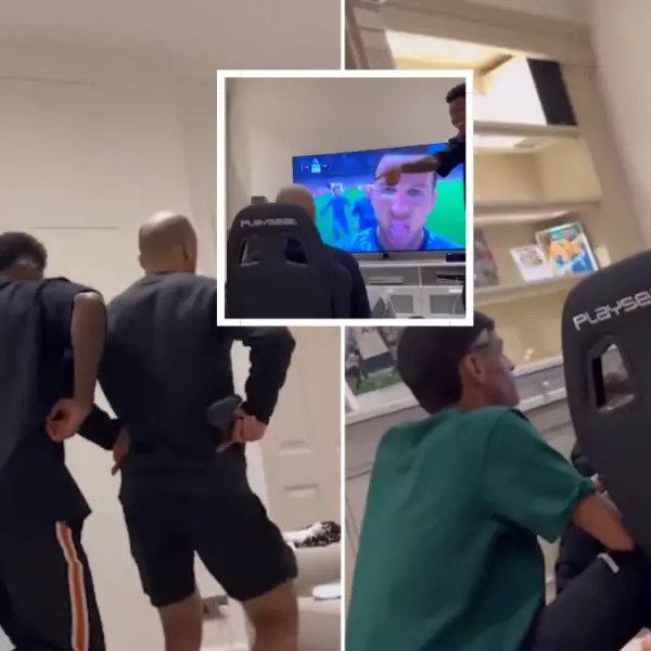 Spurs duo Emerson Royal and Lucas Moura MOCK Richarlison with pigeon dance