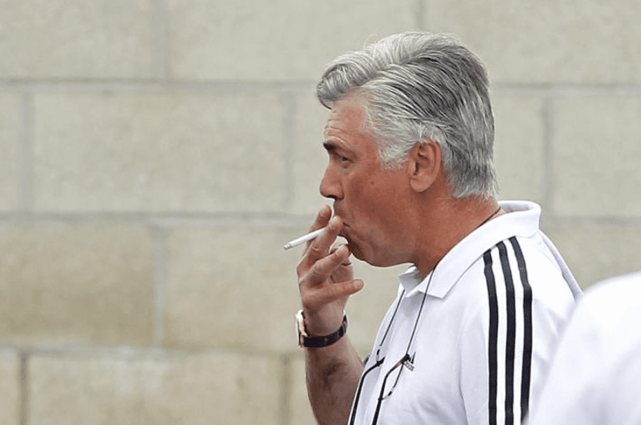 carlo ancelotti smoking