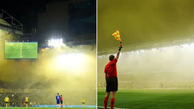 Borussia Dortmund fans turn Stamford Bridge YELLOW!