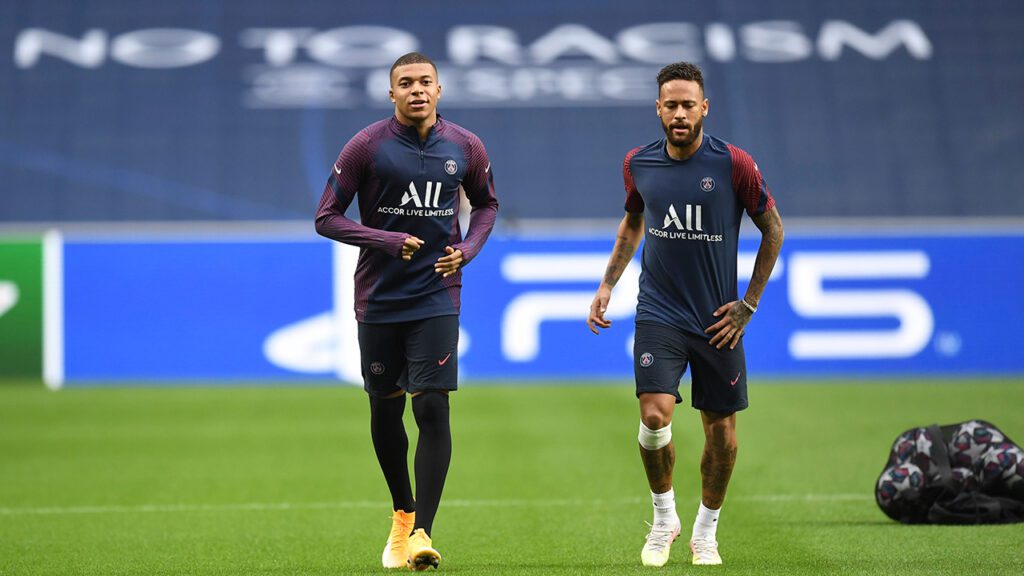 Mbappe Neymar PSG training 