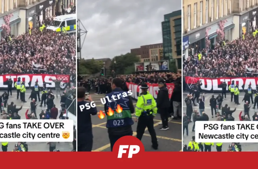 Ugly scenes in Newcastle as PSG ‘ultras’ escorted into stadium by Police
