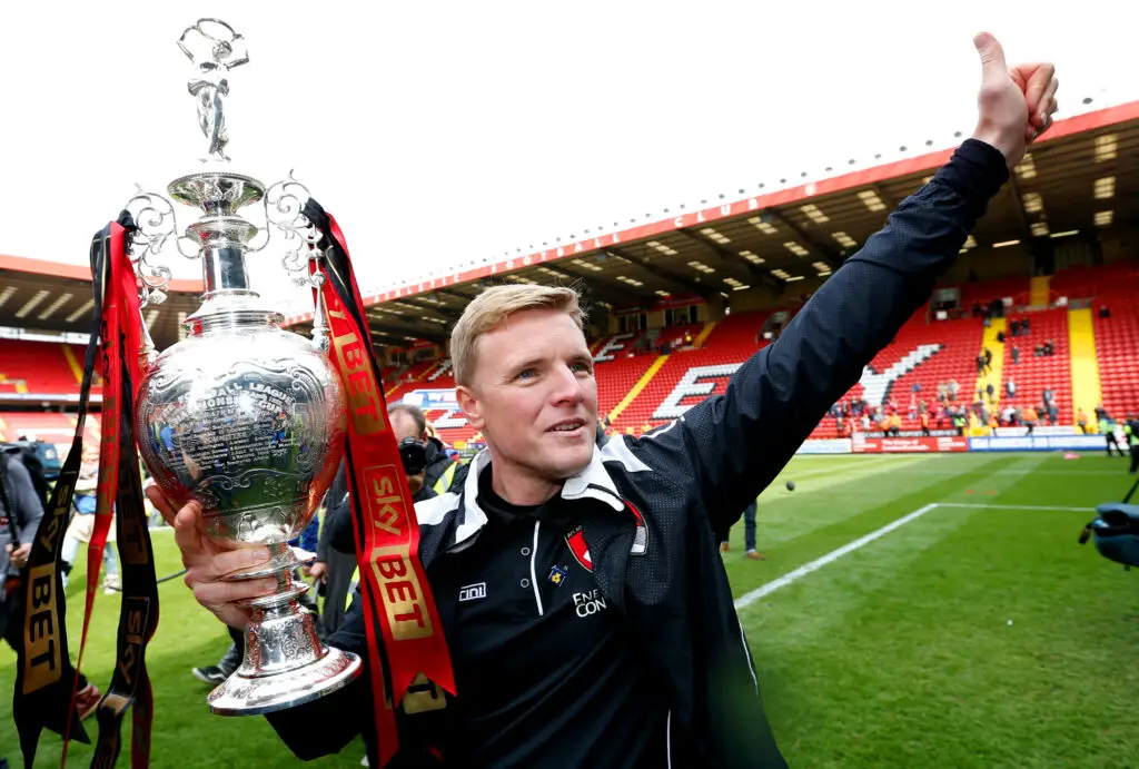 Eddie Howe lead Bournemouth to the Premier League for the first time ever, almost 30 years after first beating Man United.