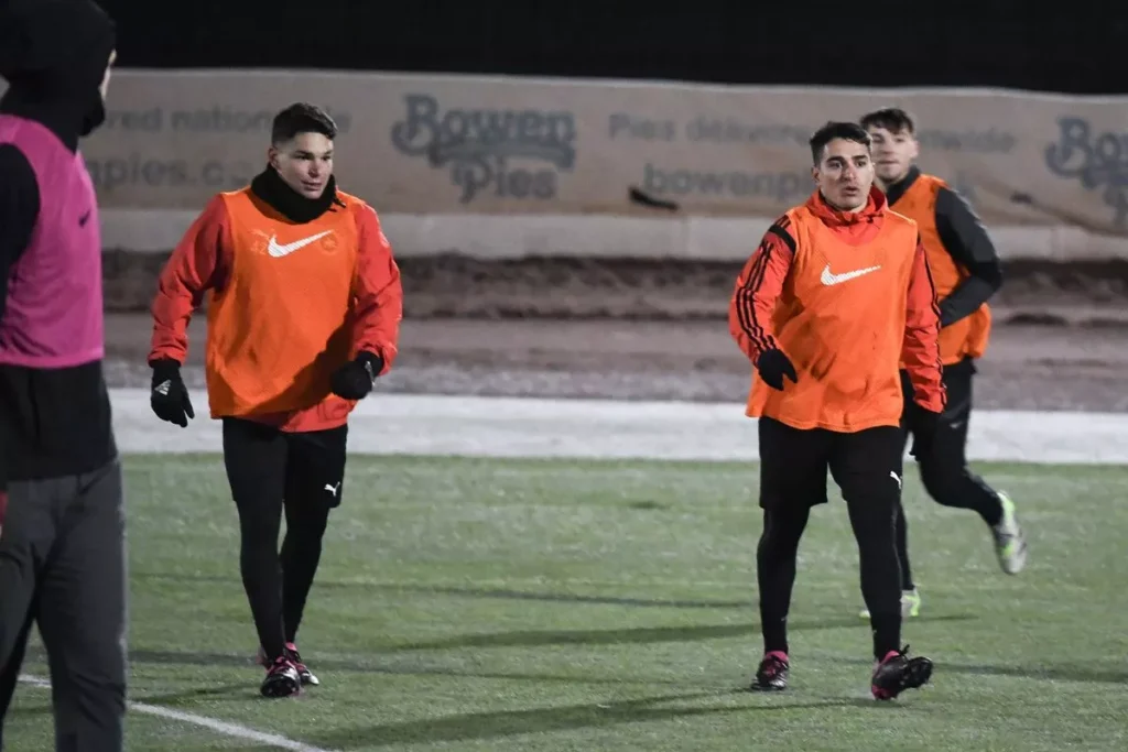 This image shows brothers Rafael and Agustin Alvarez training for Abbey Hey FC