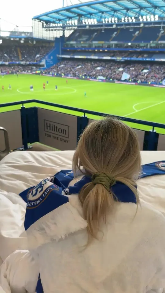 TV star Georgia Toffolo watches on as Chelsea play Man Utd women.