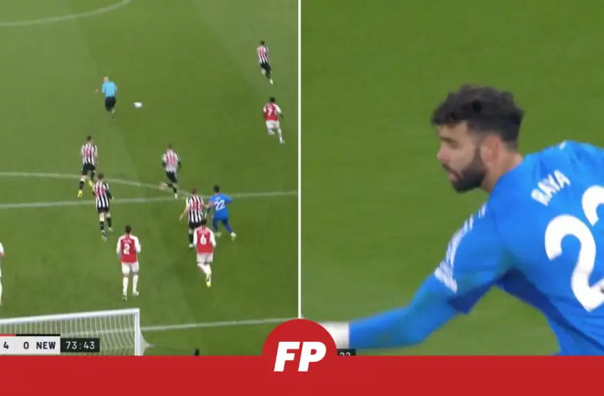 Arsenal goalkeeper David Raya accidentally hits referee with ball during match