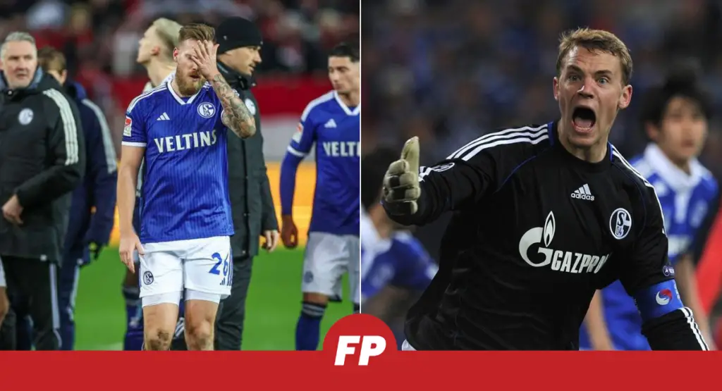 FC Schalke 04 players showing overwhelming frustration.