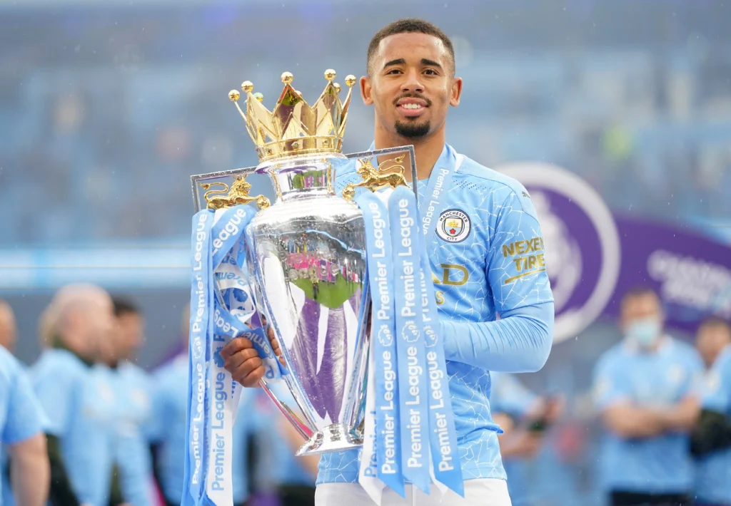 Gabriel Jesus helped Man City secure 4 Premier League titles during his time at the club.