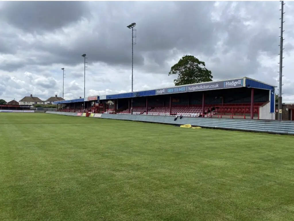 Queensgate Stadium, the home of Bridlington Town AFC. The club is now up for sale.