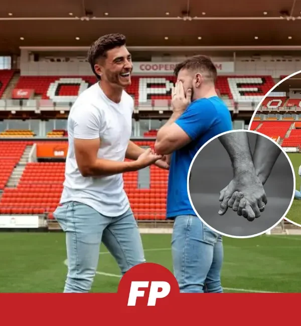 First openly gay pro football player gets ENGAGED on pitch!