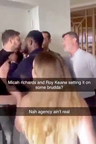 Micah Richards steps in to help Roy Keane.