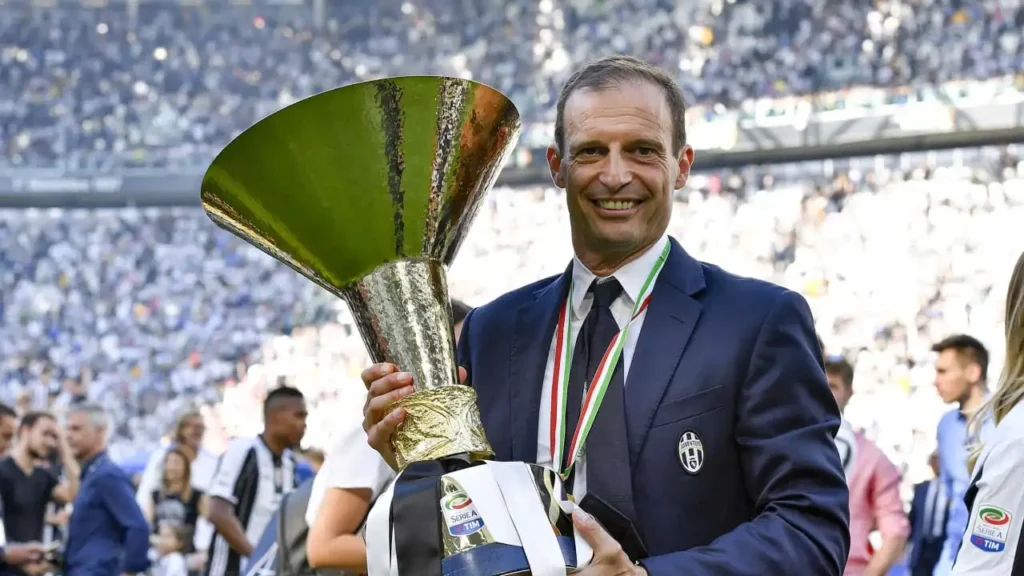 Juventus manager Massimo Allegri has managed Juventus to 5 Serie A Championships and 5 Coppa Italia trophies.