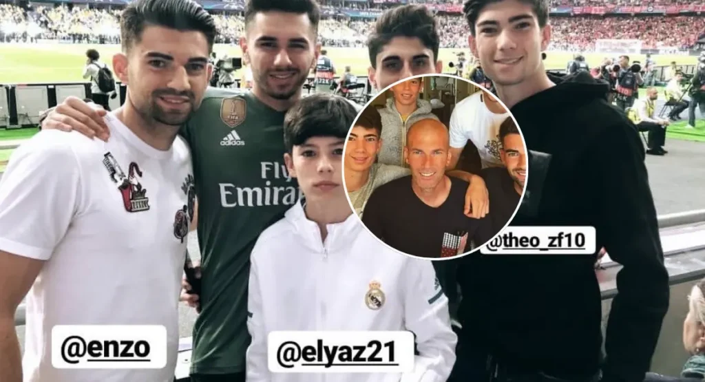 Zinedine Zidane with his three sons.